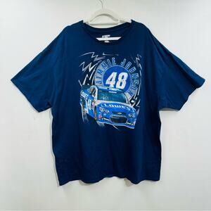 Nascar Jimmie Johnson #48 Blue Graphic Tee Racing Cotton T Shirt  Nascar 3XL